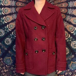 St Johns Bay Red Pea Coat